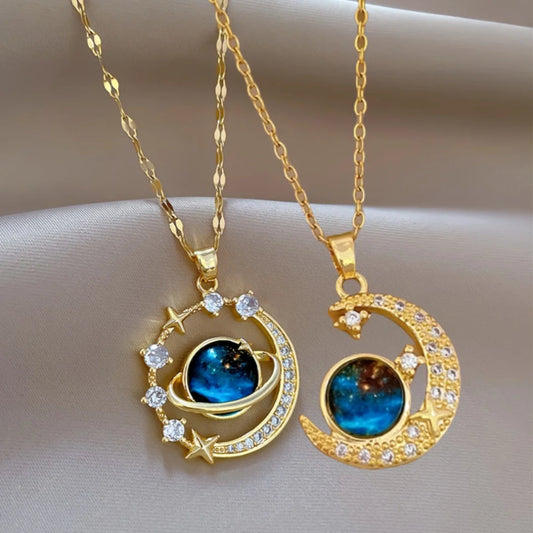 Sun And Moon Pendant Necklace