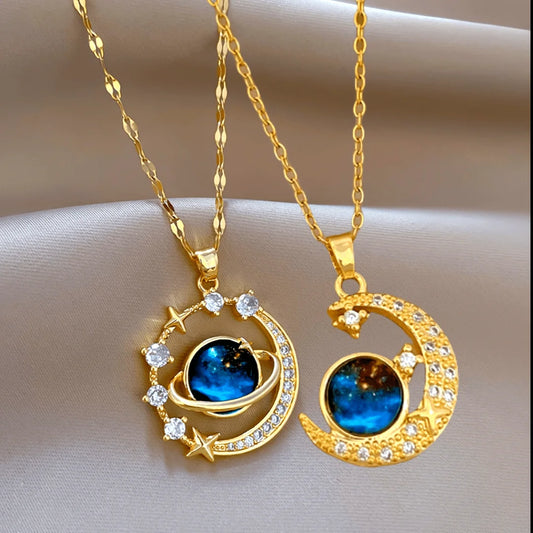 Sun And Moon Pendant Necklace